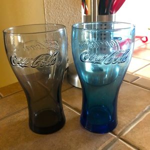 Vintage Colored Collectible Coca Cola Glasses